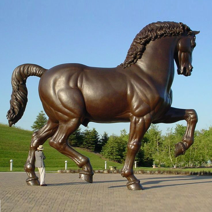 life size bronze horse sculpture on garden for sale